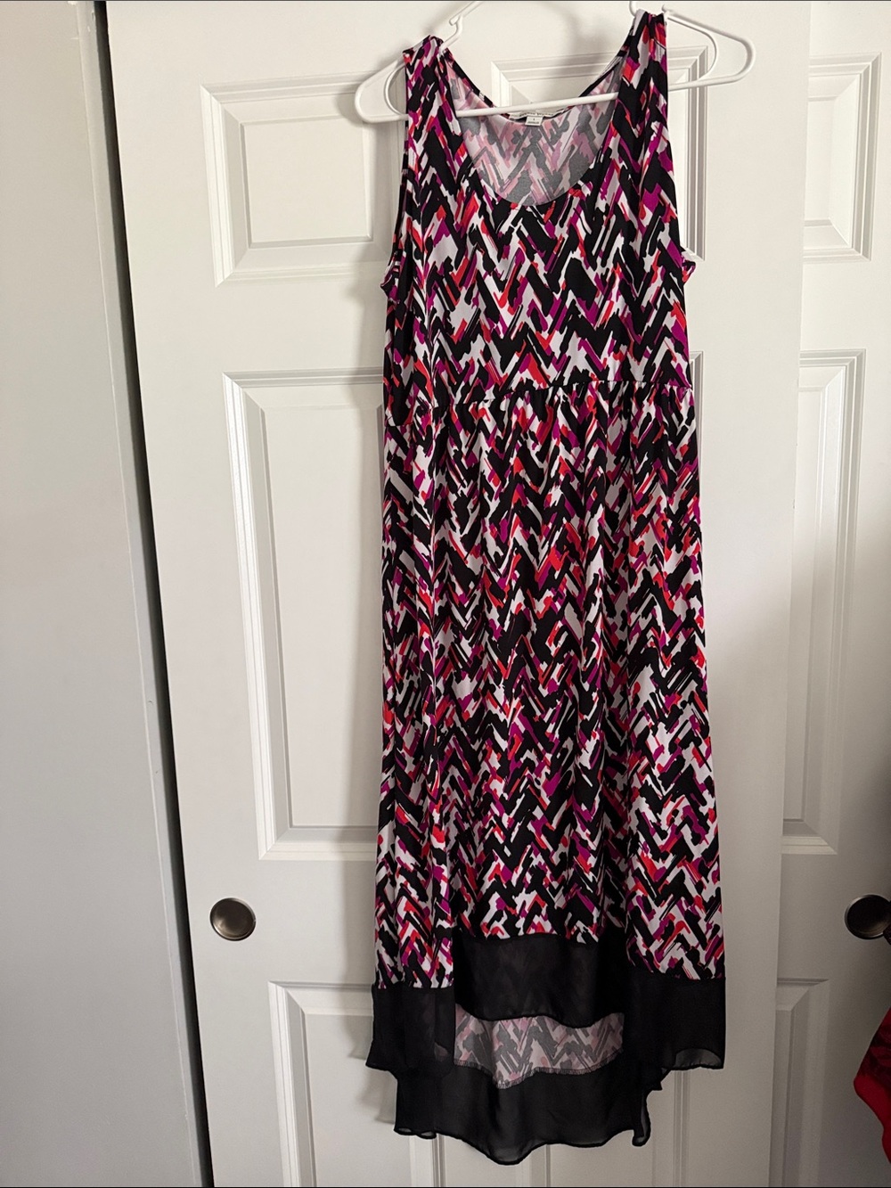 Studio Works Black Pink White Patterned Sleeveless Maxi Dress